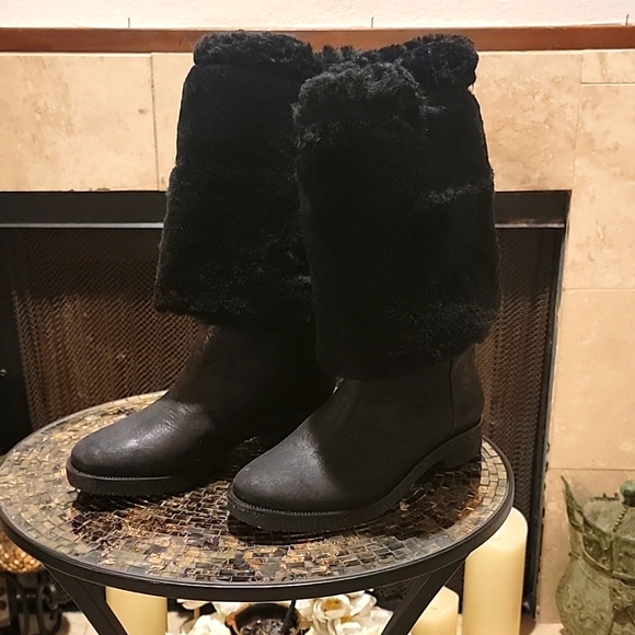 Gently Used Diane Von Furstenberg Adele Over the Knee Black Boots Size 7 - Picture 1 of 5